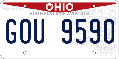 OH license plate GOU9590