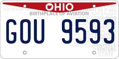 OH license plate GOU9593