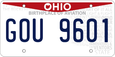 OH license plate GOU9601