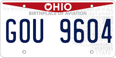 OH license plate GOU9604