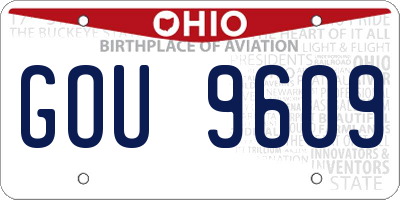 OH license plate GOU9609