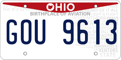 OH license plate GOU9613