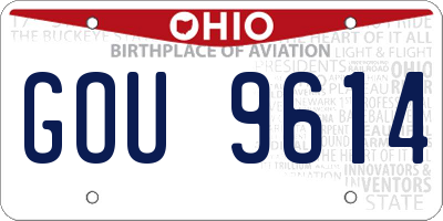 OH license plate GOU9614