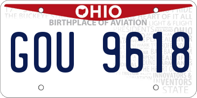 OH license plate GOU9618