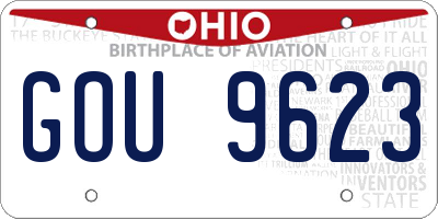 OH license plate GOU9623