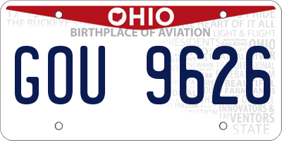 OH license plate GOU9626