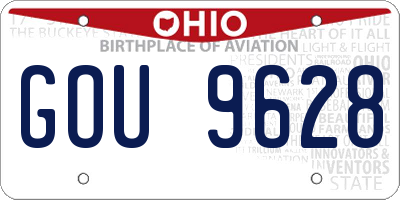 OH license plate GOU9628