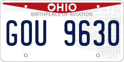 OH license plate GOU9630