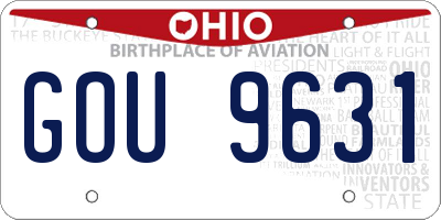 OH license plate GOU9631