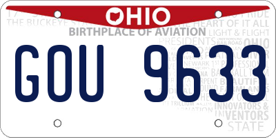 OH license plate GOU9633