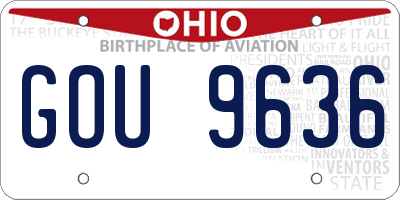 OH license plate GOU9636