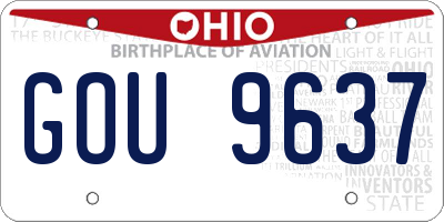 OH license plate GOU9637