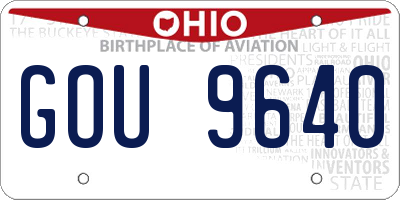 OH license plate GOU9640