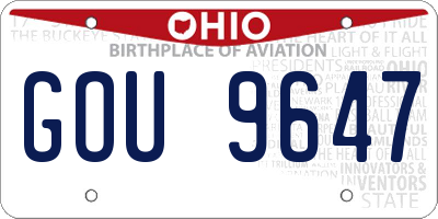 OH license plate GOU9647