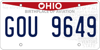 OH license plate GOU9649