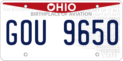 OH license plate GOU9650