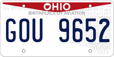 OH license plate GOU9652