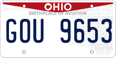 OH license plate GOU9653
