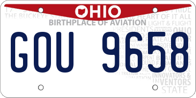 OH license plate GOU9658