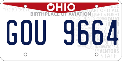 OH license plate GOU9664