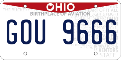 OH license plate GOU9666