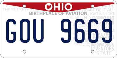 OH license plate GOU9669
