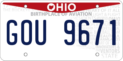 OH license plate GOU9671