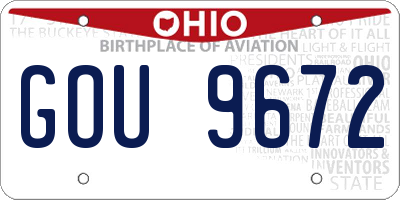 OH license plate GOU9672