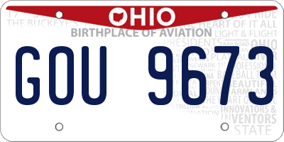 OH license plate GOU9673