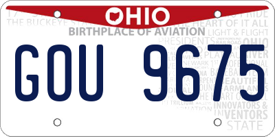OH license plate GOU9675