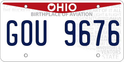 OH license plate GOU9676