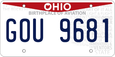 OH license plate GOU9681