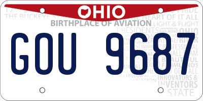 OH license plate GOU9687