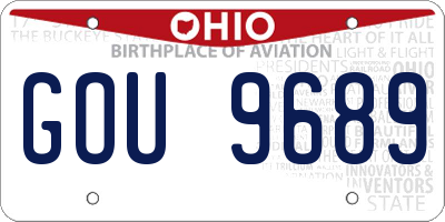 OH license plate GOU9689
