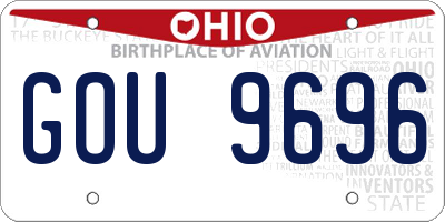 OH license plate GOU9696