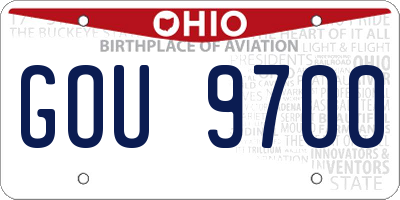 OH license plate GOU9700