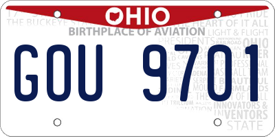 OH license plate GOU9701