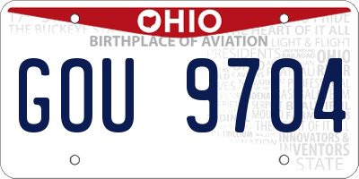 OH license plate GOU9704