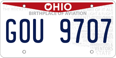 OH license plate GOU9707