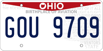 OH license plate GOU9709
