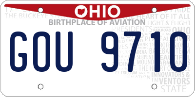 OH license plate GOU9710