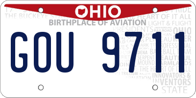 OH license plate GOU9711