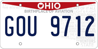 OH license plate GOU9712