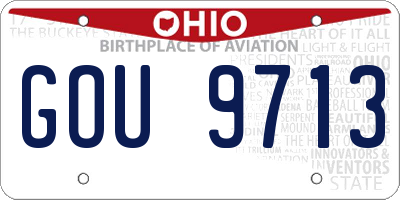 OH license plate GOU9713