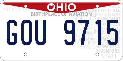 OH license plate GOU9715