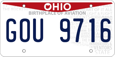 OH license plate GOU9716