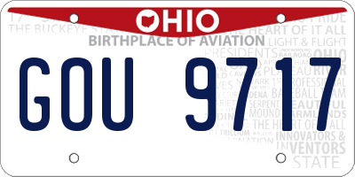 OH license plate GOU9717