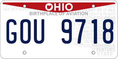 OH license plate GOU9718