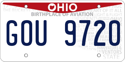 OH license plate GOU9720