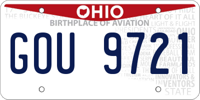 OH license plate GOU9721